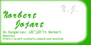 norbert jojart business card